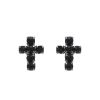 Imagem de Brinco fixo cruz com pedra strass - 0516915