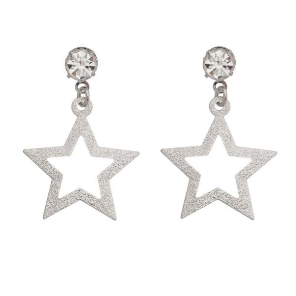 Imagem de Brinco estrela em chapa diamantada - 0521776