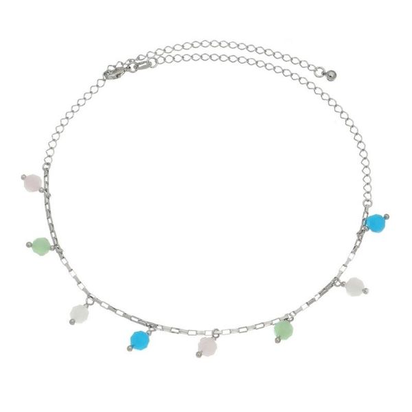 Imagem de Corrente choker com pedras coloridas - 0304597 