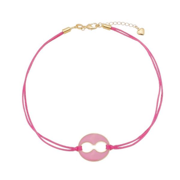 Imagem de Corrente choker fita pink com búzio - 0305257