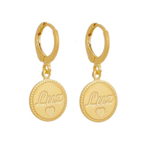 Imagem de Brinco argola click com escrito Luz - 0523430