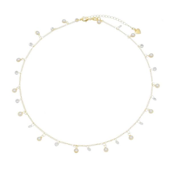 Imagem de Corrente choker pérola e zircônia - 0305305