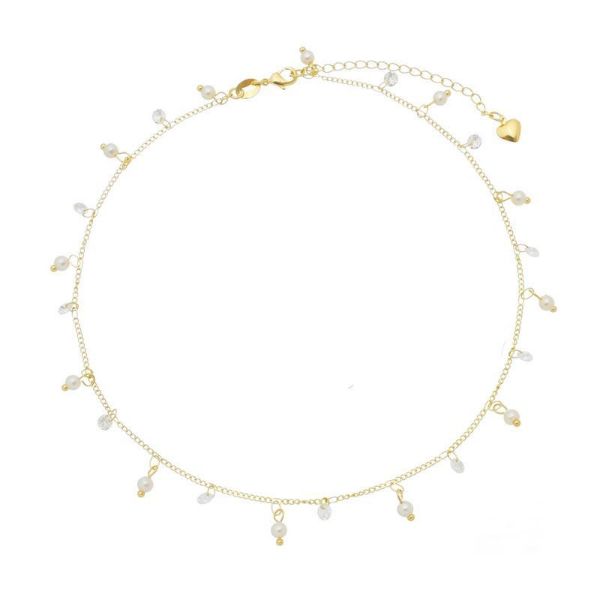 Imagem de Corrente choker pérola e zircônia - 0305306