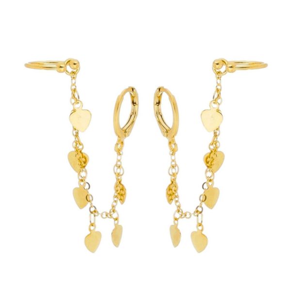 Imagem de Brinco ear line com chapas coração - 0524745