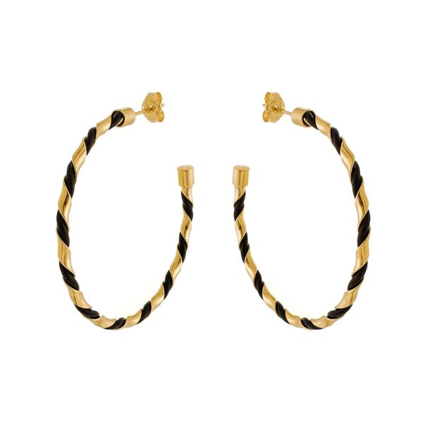 Imagem de Brinco argola fio torcido preto - 0524703