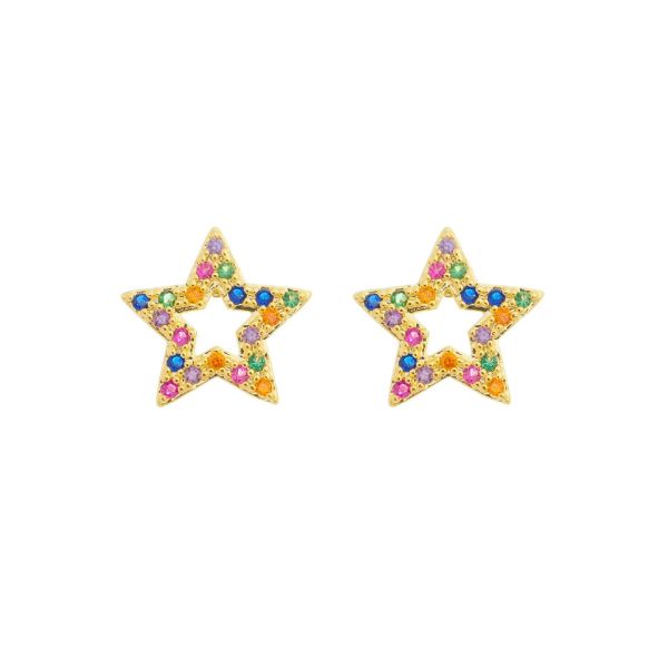 Imagem de Brinco estrela zircônias coloridas - 0525269