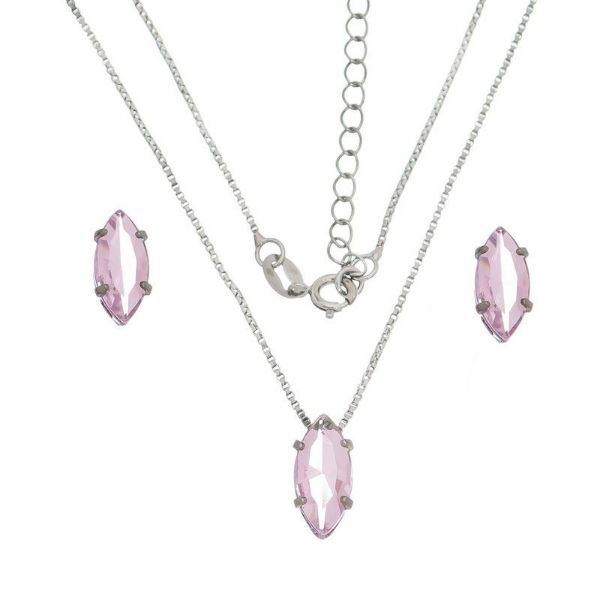 Imagem de Conjunto navete pedra rosa - 1100608