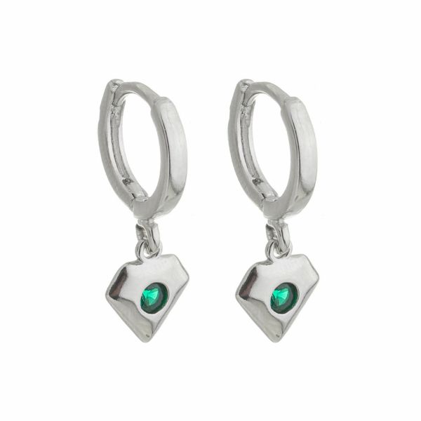 Imagem de Brinco argola com pedra verde - 0526473