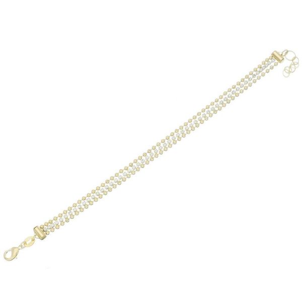 Imagem de Pulseira 3 voltas malha bolinha - 0404468
