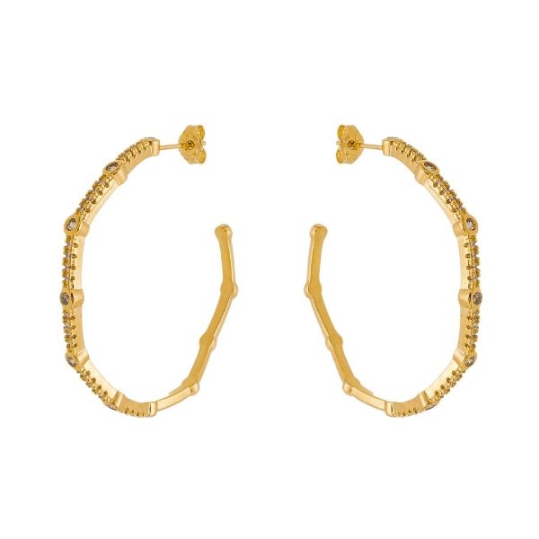 Imagem de Brinco argola pedra zircônia; 4cm - 0524482