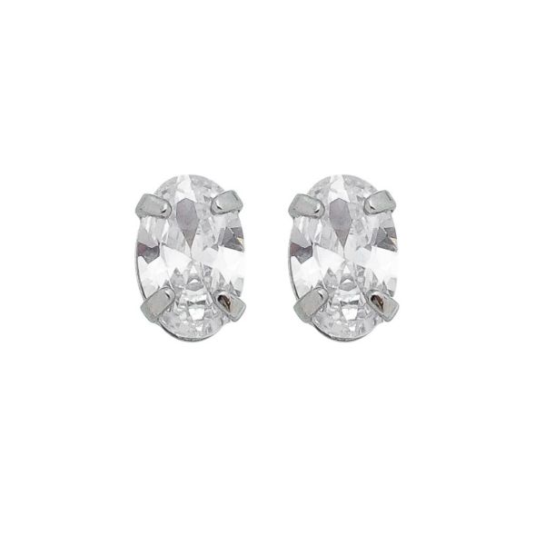 Imagem de Brinco pedra 6x4mm oval zircônia - 0524596
