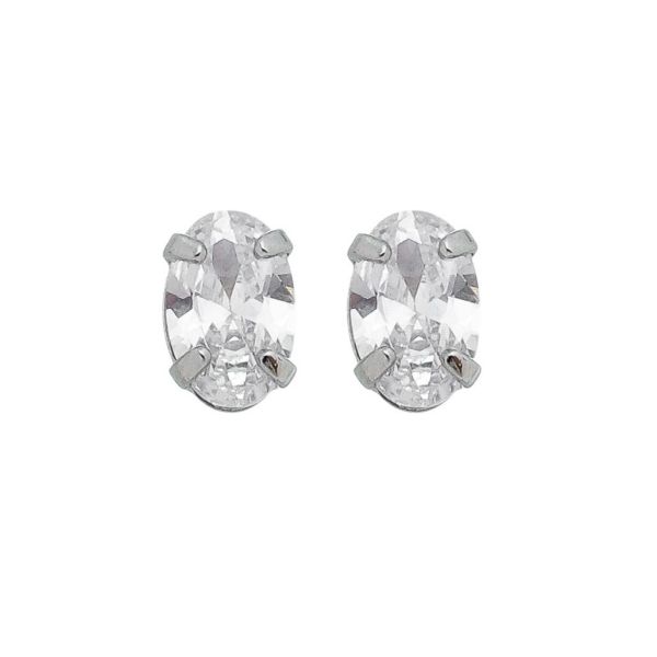 Imagem de Brinco pedra 6x4mm oval zircônia - 0524596