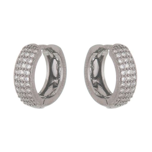 Imagem de Brinco argola click zircônia; 1,5cm - 0521694