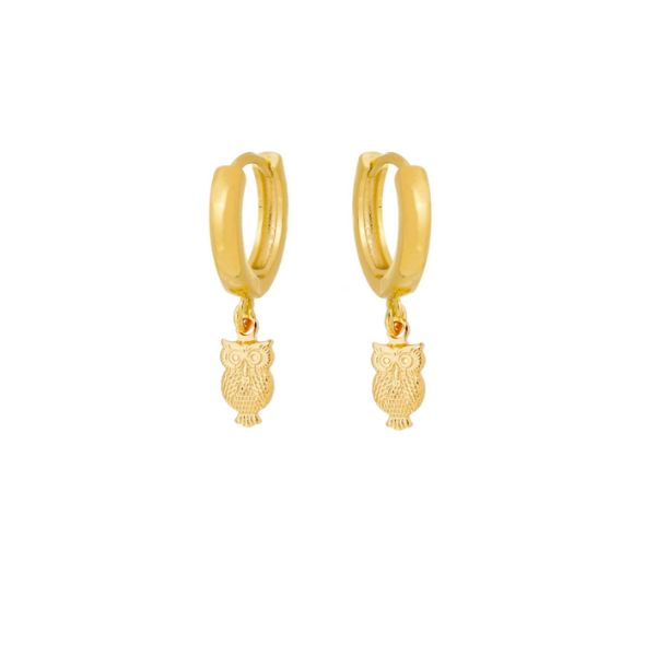 Imagem de Brinco argola click com pingente coruja - 0526427