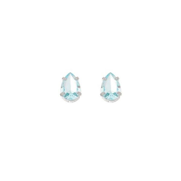 Imagem de Brinco pedra 14x10mm gota zircônia azul  - 0525794