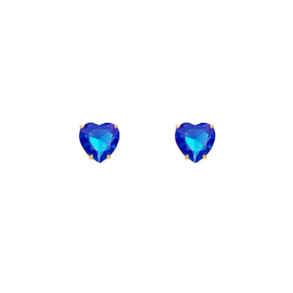 Imagem de Brinco pedra coração zircônia azul bic- 0526890