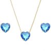 Imagem de Conjunto brinco coração zircônia azul - 1100730