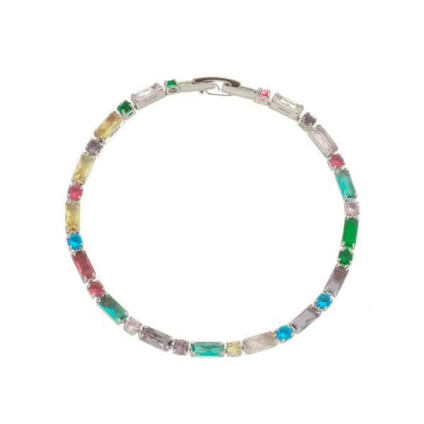 Imagem de Pulseira riviera pedra baguete colorida - 0405897