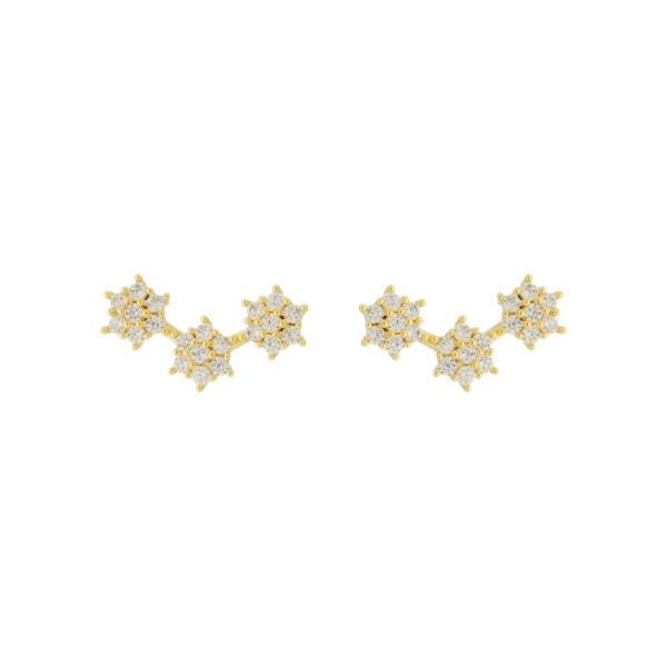 Imagem de Brinco ear cuff  flor pedras zircônias - 0526518 