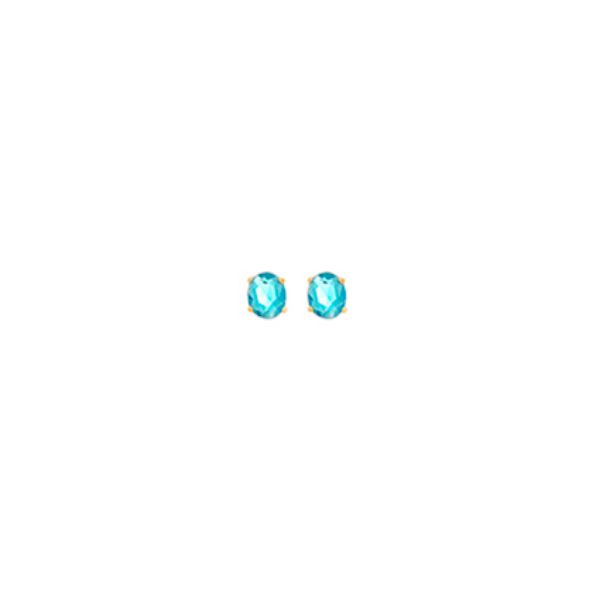 Imagem de Brinco pedra oval zircônia azul   - 0526222