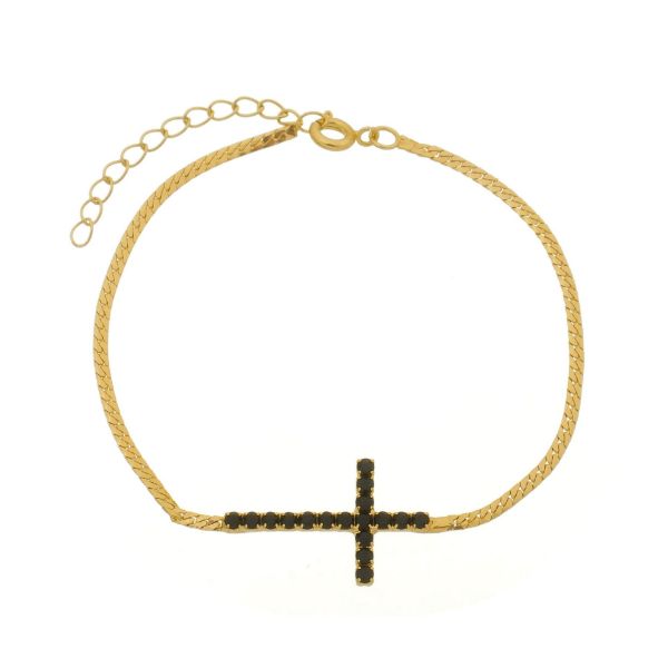 Imagem de Pulseira cruz strass deitada - 0401465 Cores