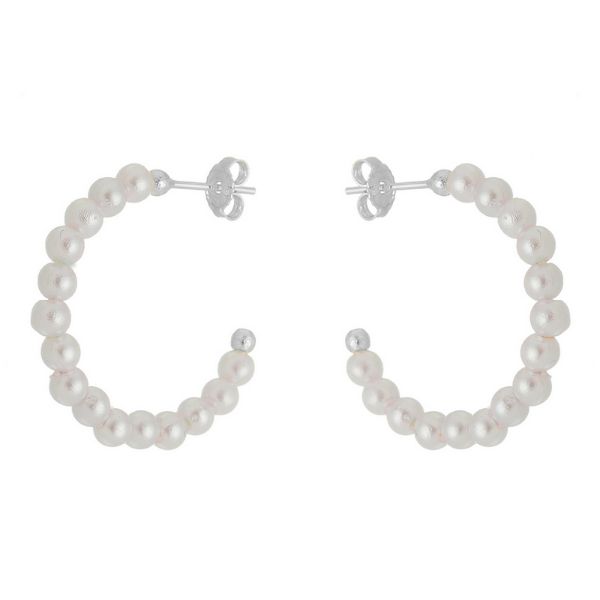 Imagem de Brinco argola pérola 4mm; 2,8cm - 0527036