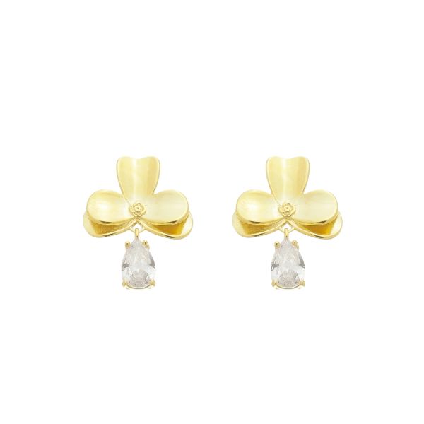 Imagem de Brinco flor gota branca - 0526919