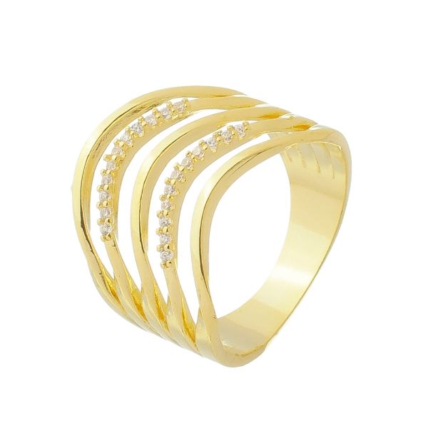 Imagem de Anel fios e pedra zircônia - 0107566