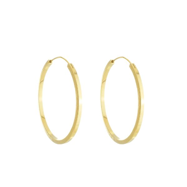 Imagem de Brinco argola fundida trabalhada; 3,9cm - 0525774 - 