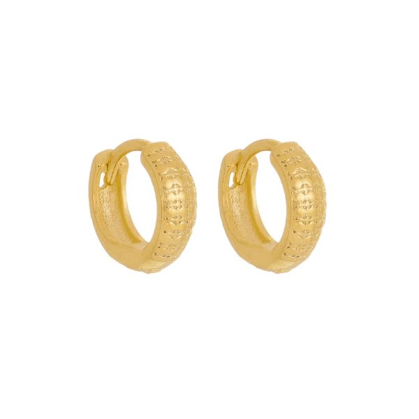 Imagem de Brinco argola click trabalhado; 1cm - 0525039