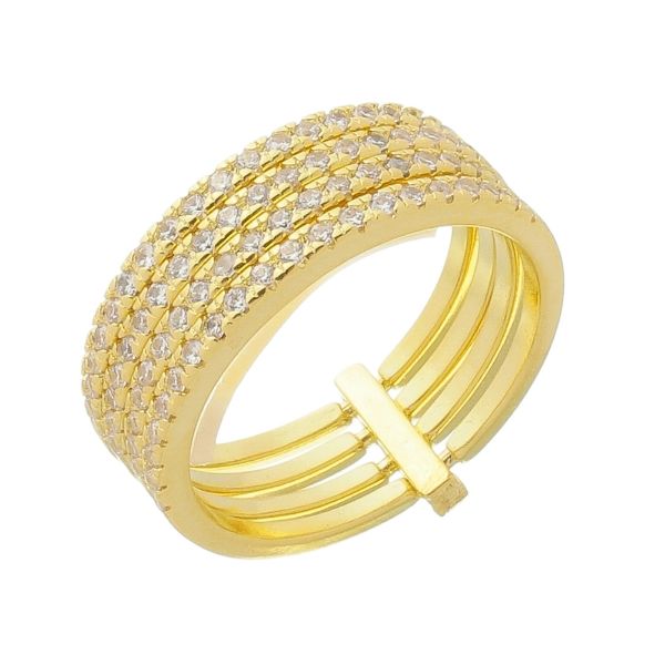 Imagem de Anel 4 fileiras zircônia - 0107784