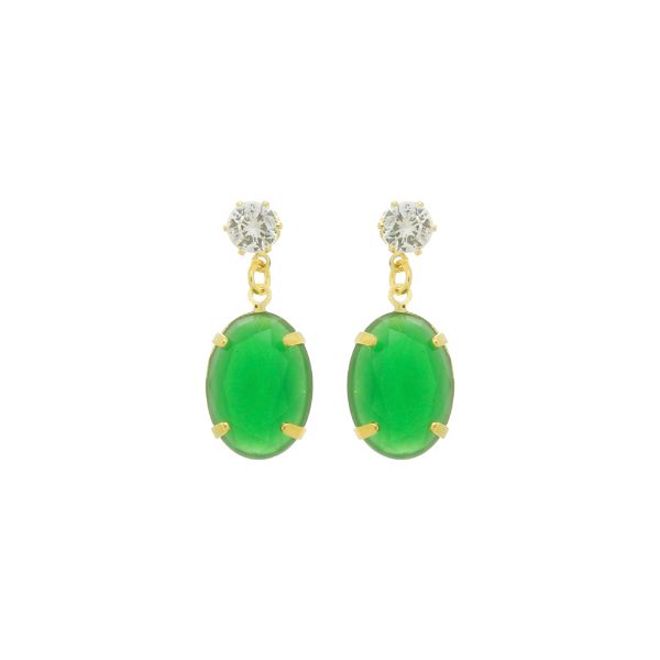 Imagem de Brinco oval verde - 0526391