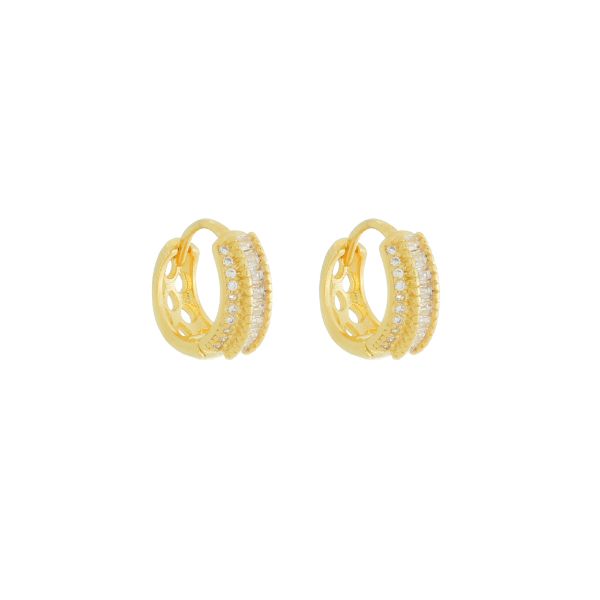 Imagem de Brinco argola pedra zircônia; 1,3cm - 0527259 