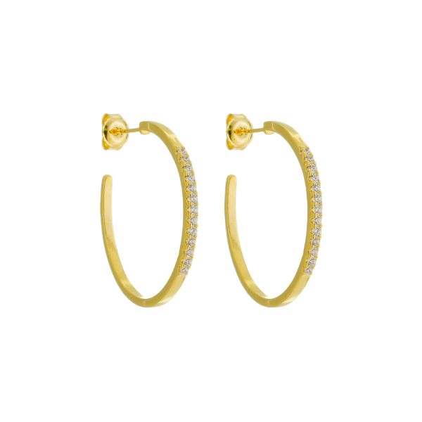 Imagem de Brinco argola pedra zircônia; 3,0cm - 0526816 - 