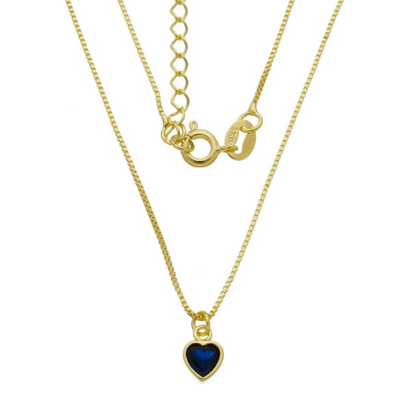 Imagem de Corrente coração 6x6mm zircônia azul- 0306287