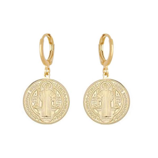 Imagem de Brinco argola medalha São Bento - 0527879
