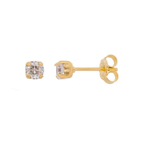 Imagem de Brinco solitário pedra 3mm zircônia  - 0523126