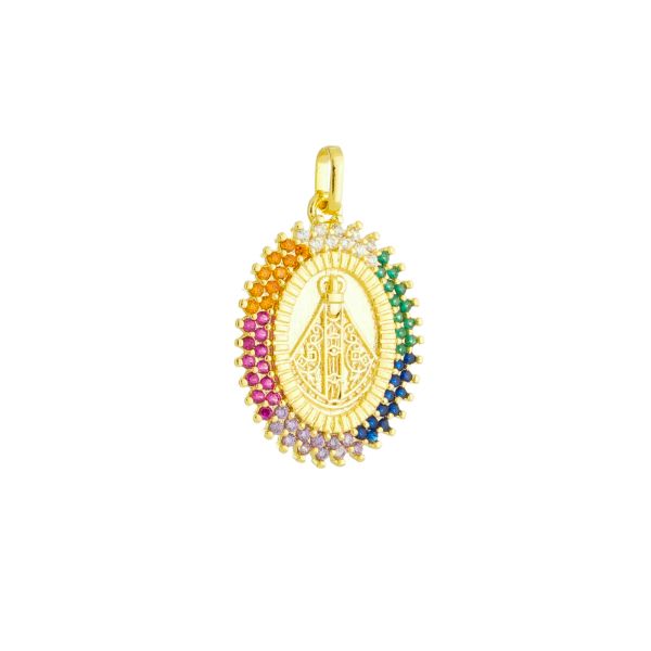 Imagem de Pingente Nossa Senhora Aparecida zircônia colorida - 0207716
