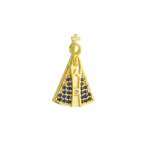 Imagem de Pingente Nossa Senhora Aparecida zircônia azul - 0207568