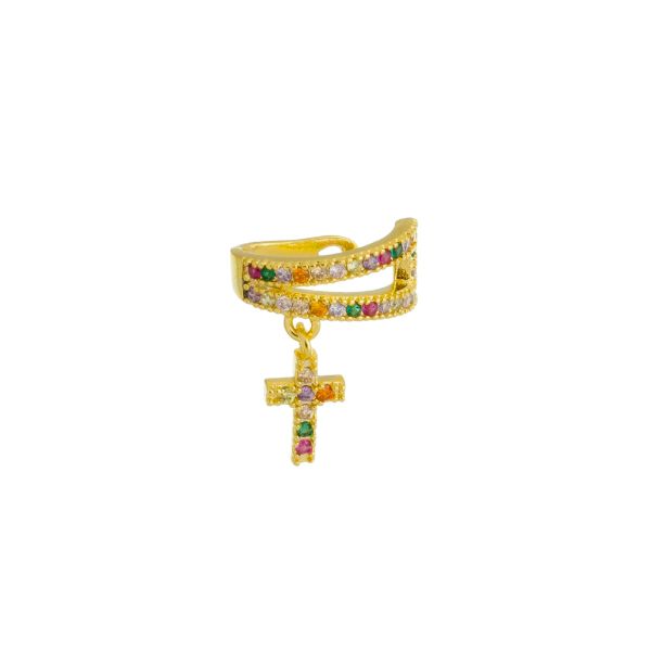 Imagem de Piercing pressão cruz zircônia colorida  - 0207608