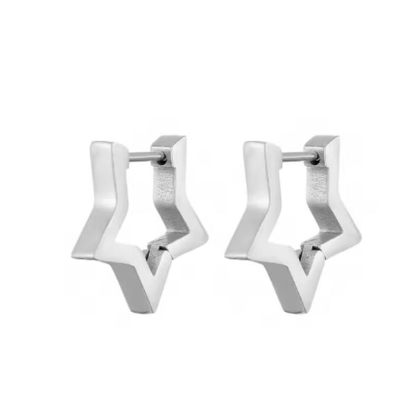 Imagem de Brinco argola click formato estrela - 0527916