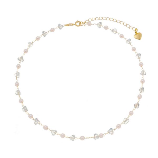 Imagem de Corrente choker com pérolas e cristal - 0305302