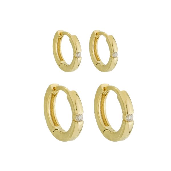 Imagem de Brinco dupla argola zircônia - 0525544