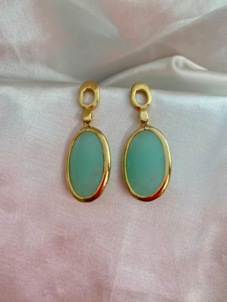 Imagem de Brinco oval azul natural - 0512279