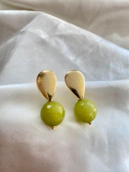 Imagem de Brinco pedra jade oliva natural - 0513638