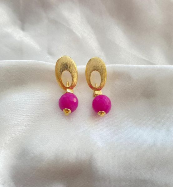 Imagem de Brinco pedra jade pink natural - 0514782