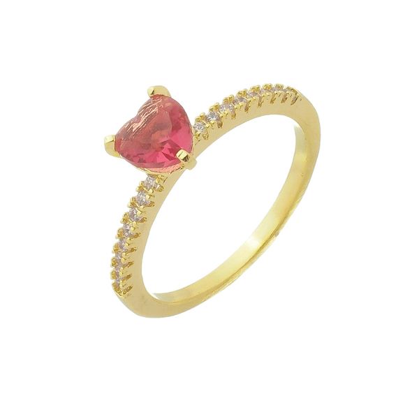 Imagem de Anel coração zircônia pink  - 0107743