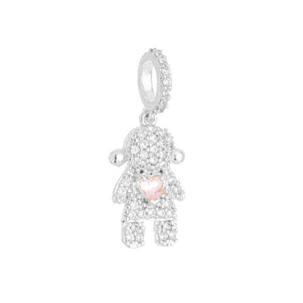 Imagem de Pingente menina zircônia rosa  - 0207904