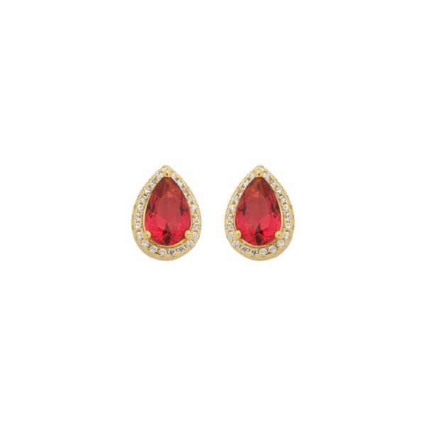 Imagem de Brinco gota zircônia pink - 0526789