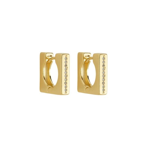 Imagem de Brinco argola quadrada zircônia - 0527991 